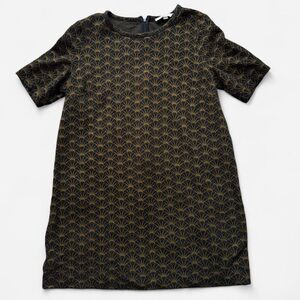 LOFT Green Sheath Mini Dress Short Sleeve Crew Neck